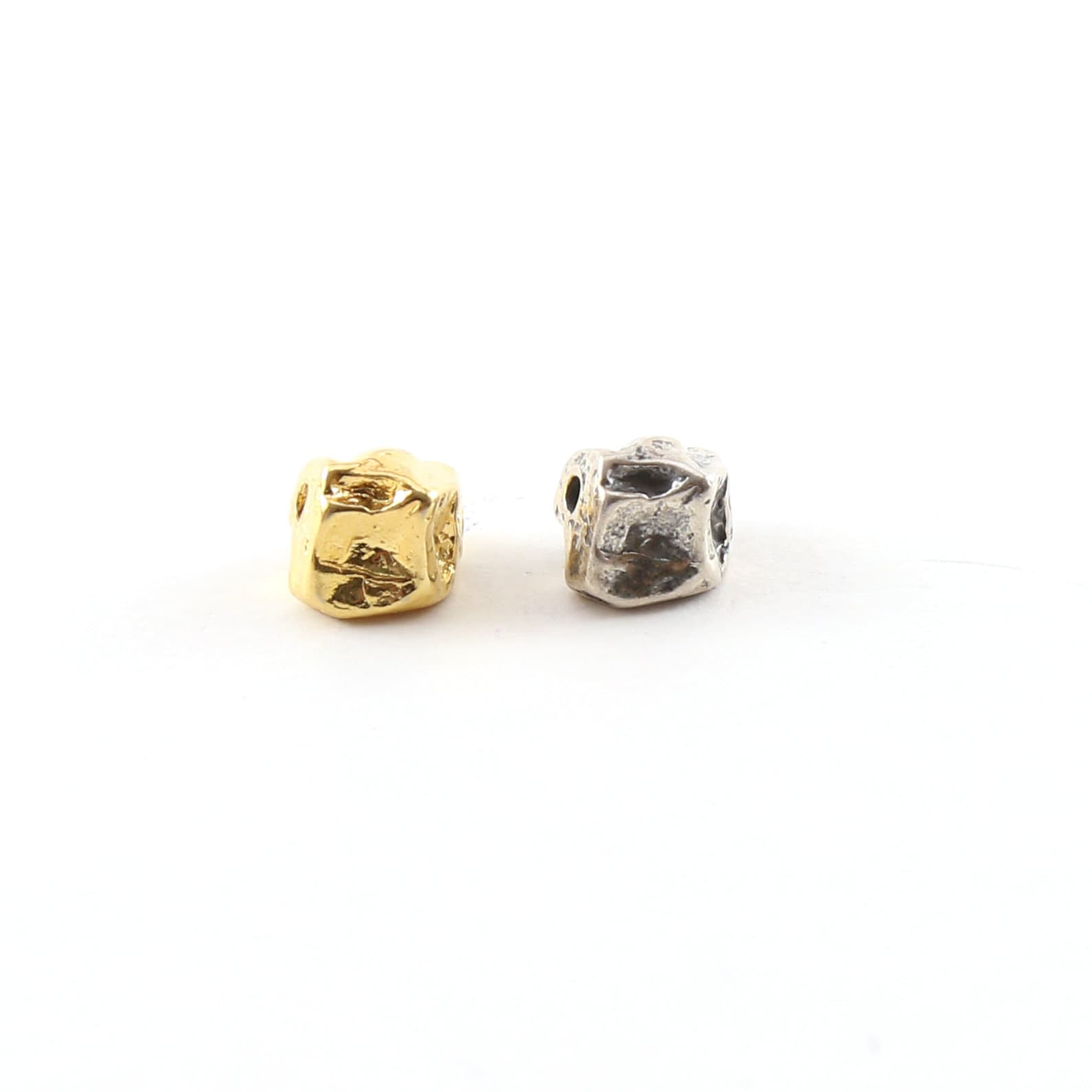 Sterling Silver or Vermeil Large 8mm Raw Shape Nugget Spacer Bead