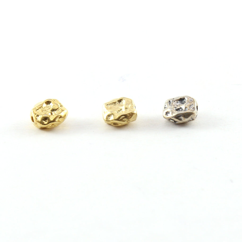 Sterling Silver or Vermeil Small 6.5mm Raw Shape Nugget Spacer Bead