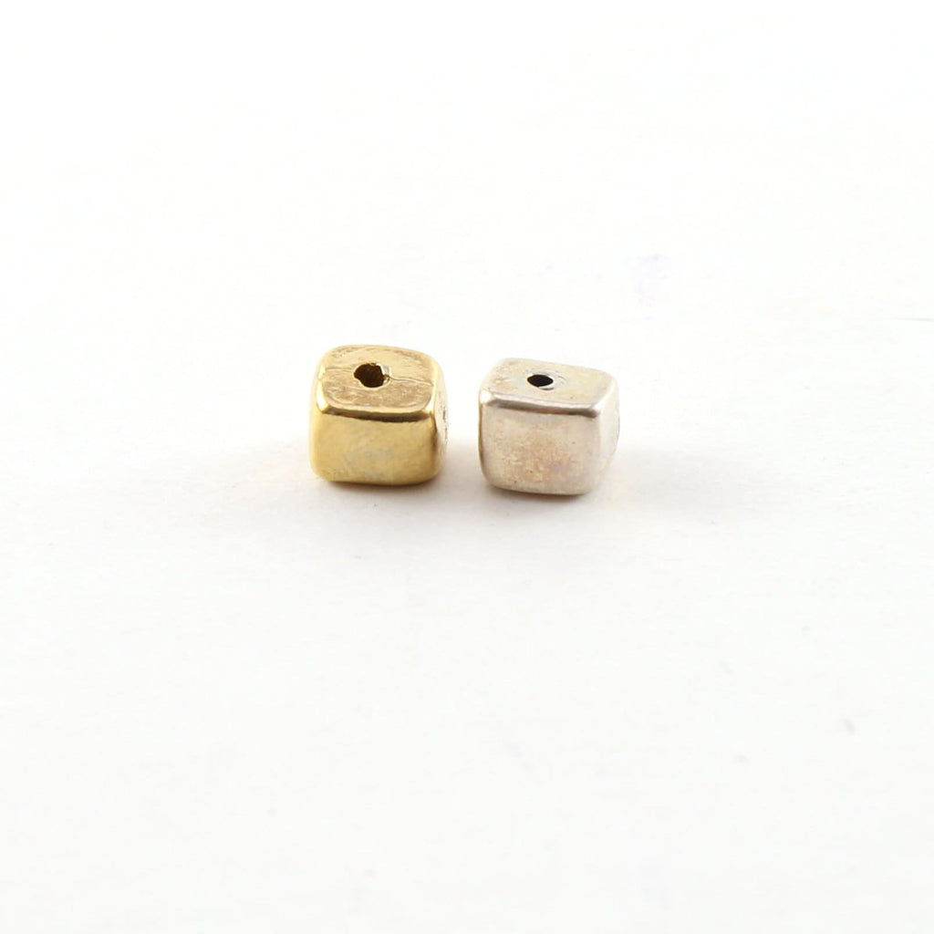 7mmx6mm Sterling Silver or Vermeil Natural Raw Square Cube Rectangle Spacer