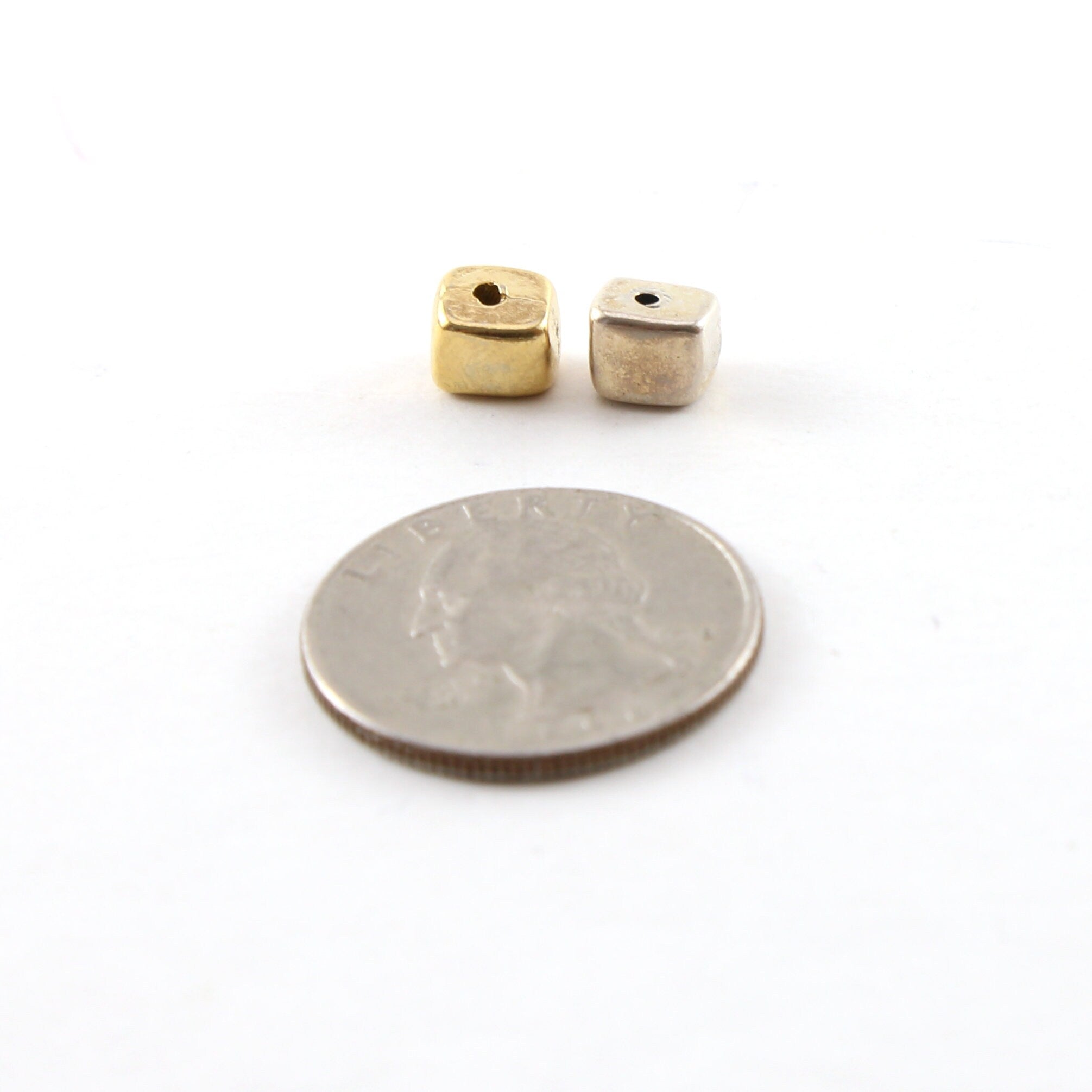 7mmx6mm Sterling Silver or Vermeil Natural Raw Square Cube Rectangle Spacer