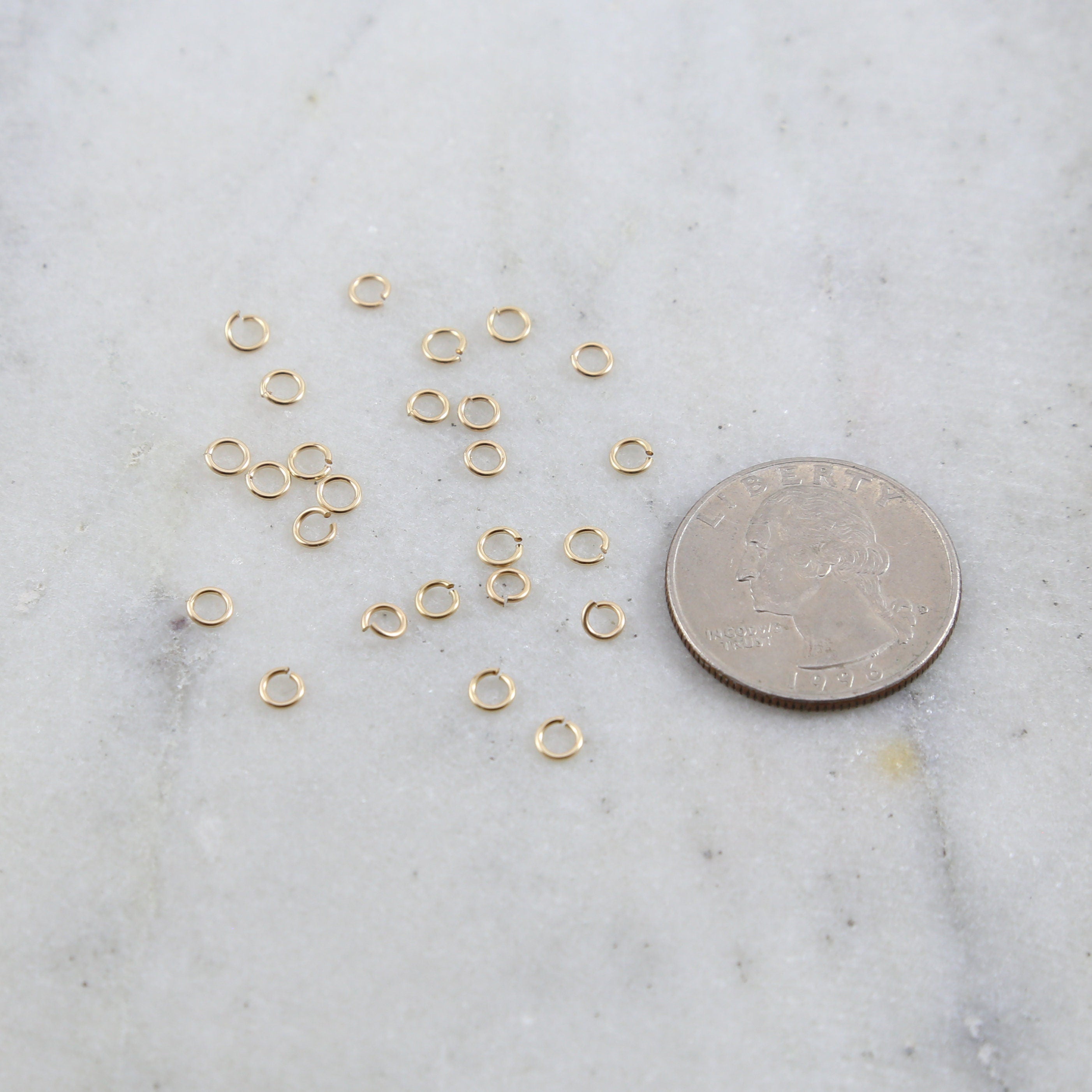 14K Gold Filled 4mm 22 Gauge Open Jump Rings Charm Links Gold Findings (25pc)