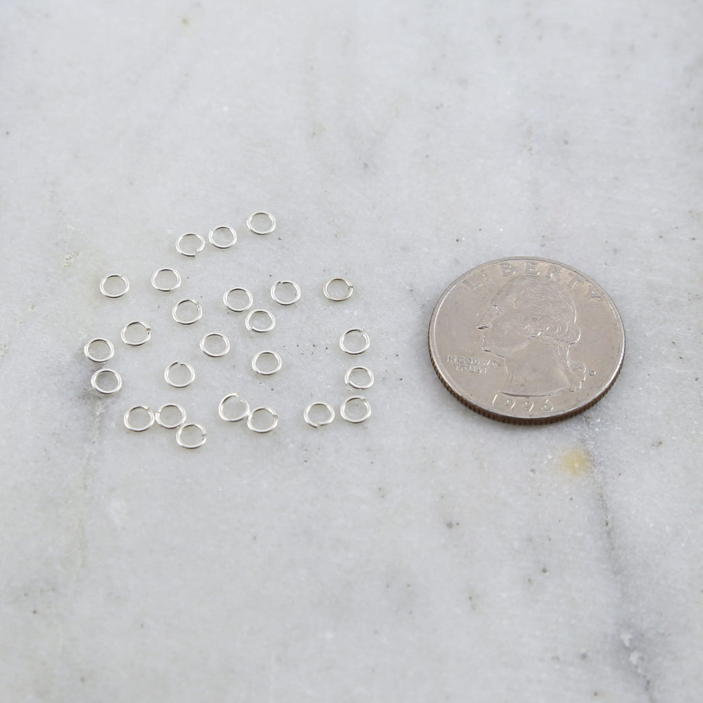 Sterling Silver 4mm 22 Gauge Open Jump Rings Charm Links Findings (25pc)