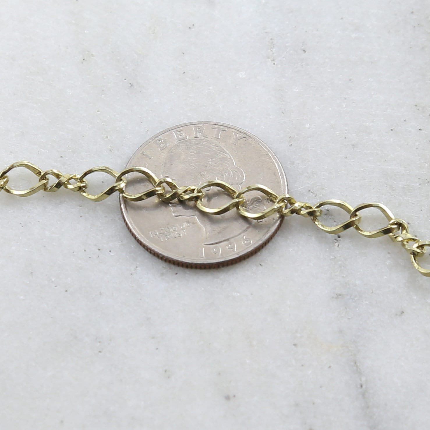 Brass Double Loop Curb Chain Extender Shiny Gold Silver – Sold by the Foot