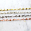 6mmx4mm Brass Oval Link with Line Chain in Shiny Gold – Sold by the Foot