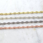 6mmx4mm Brass Oval Link with Line Chain in Shiny Gold – Sold by the Foot