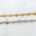 10mmx6mm Brass Four Leaf Clover Flower Design Chain – Sold by the Foot