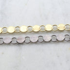 Brass Flat 9mm Circle Open Link Chain in Shiny Gold Nickel – Sold by the Foot