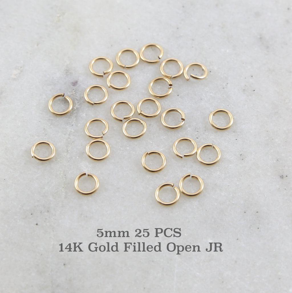 14K Gold Filled 5mm 20 Gauge Open Jump Rings Charm Links Gold Findings (25pc)