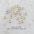 14K Gold Filled 5mm 20 Gauge Open Jump Rings Charm Links Gold Findings (25pc)
