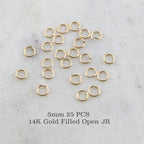 14K Gold Filled 5mm 20 Gauge Open Jump Rings Charm Links Gold Findings (25pc)