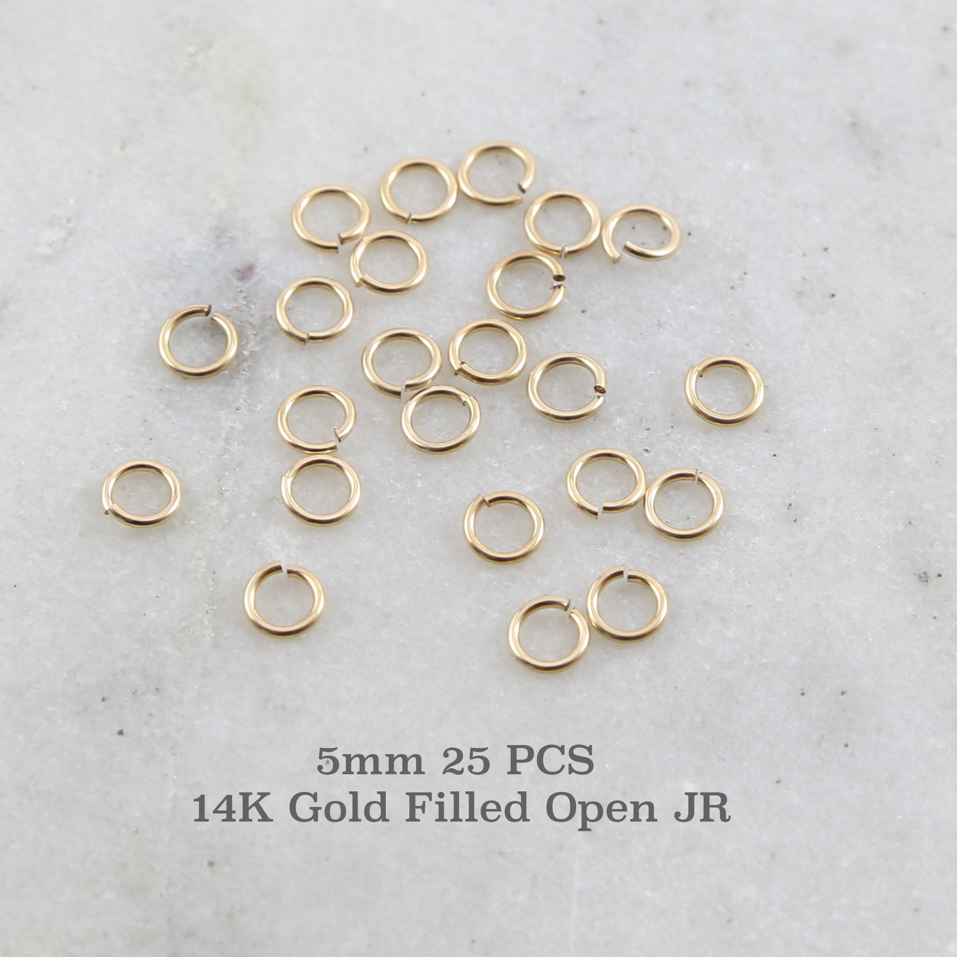 14K Gold Filled 5mm 20 Gauge Open Jump Rings Charm Links Gold Findings (25pc)