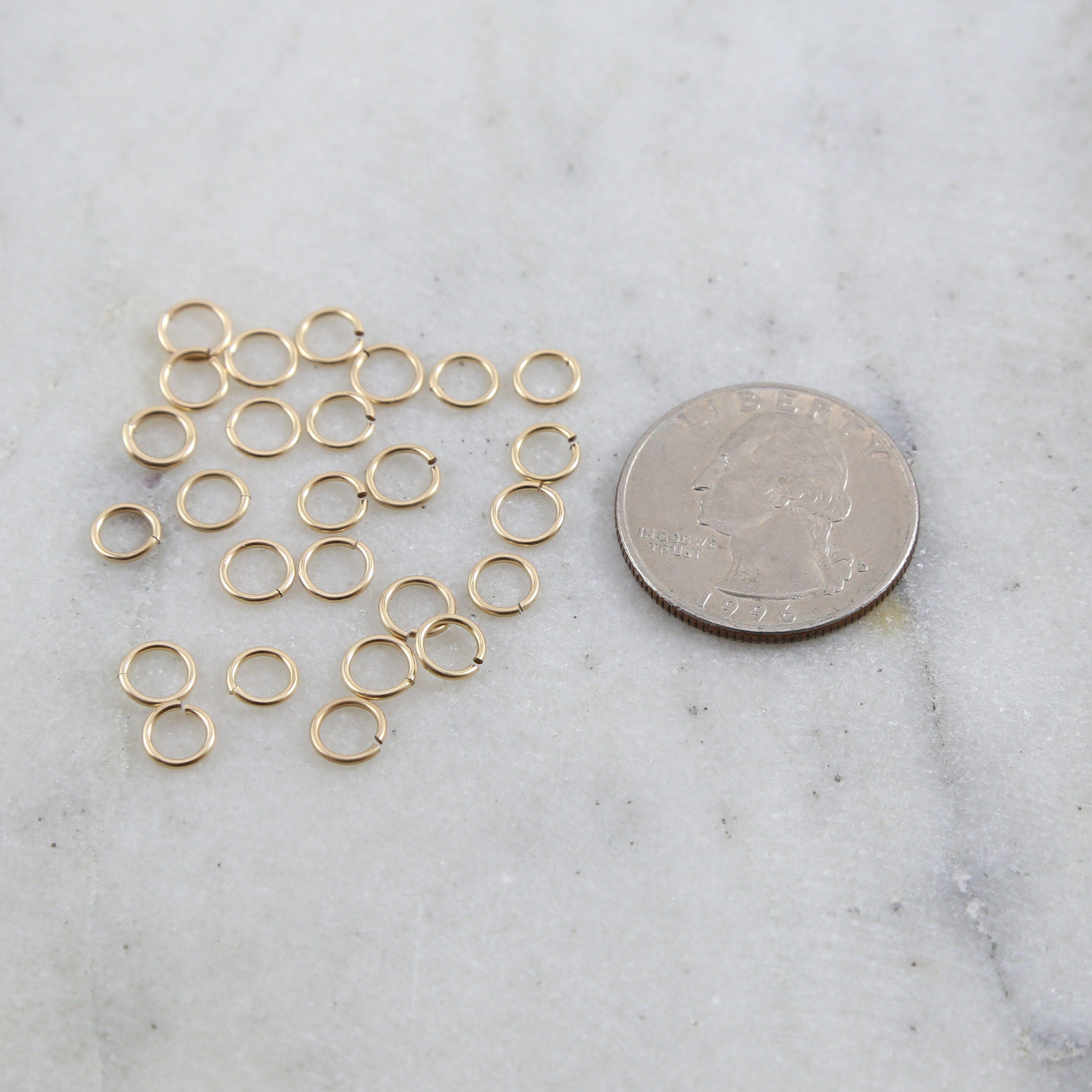 14K Gold Filled 6mm 20 Gauge Open Jump Rings Charm Links Gold Findings (25pc)