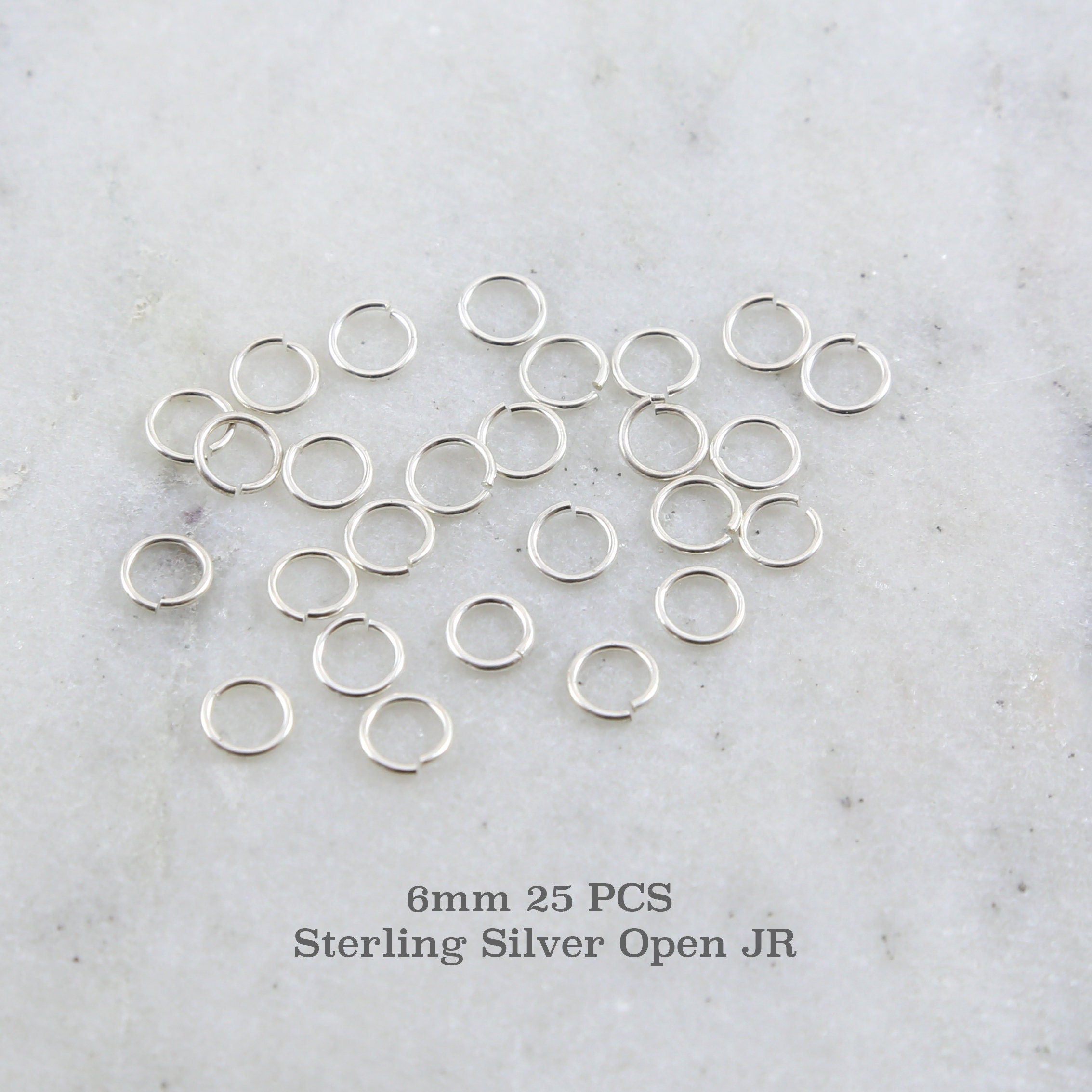 Sterling Silver 6mm 20 Gauge Open Jump Rings Charm Links Findings (25pc)