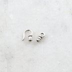 Sterling Silver 1mm Tiny Small Leather Cord Crimp End Hook and Eye End