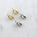 Sterling Silver or Vermeil or Large 4 Prong Pinch Crimp End Caps for 4-3mm