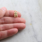 Sterling Silver or Vermeil or Large 4 Prong Pinch Crimp End Caps for 4-3mm