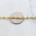 6mmx4mm Brass Oval Link with Line Chain in Shiny Gold – Sold by the Foot