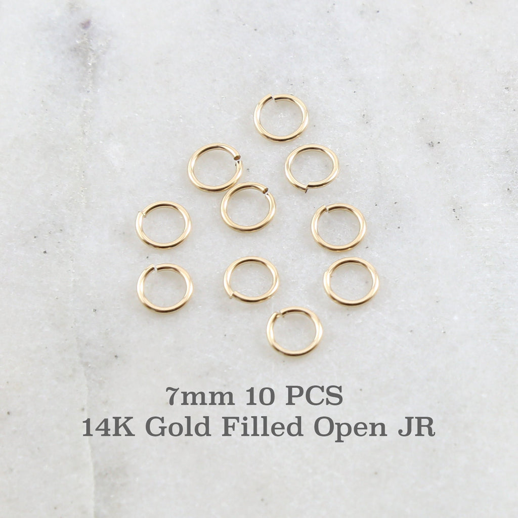14K Gold Filled 7mm 19 Gauge Open Jump Rings Charm Links Gold Findings (10pc)