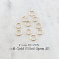 14K Gold Filled 7mm 19 Gauge Open Jump Rings Charm Links Gold Findings (10pc)