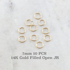 14K Gold Filled 7mm 19 Gauge Open Jump Rings Charm Links Gold Findings (10pc)