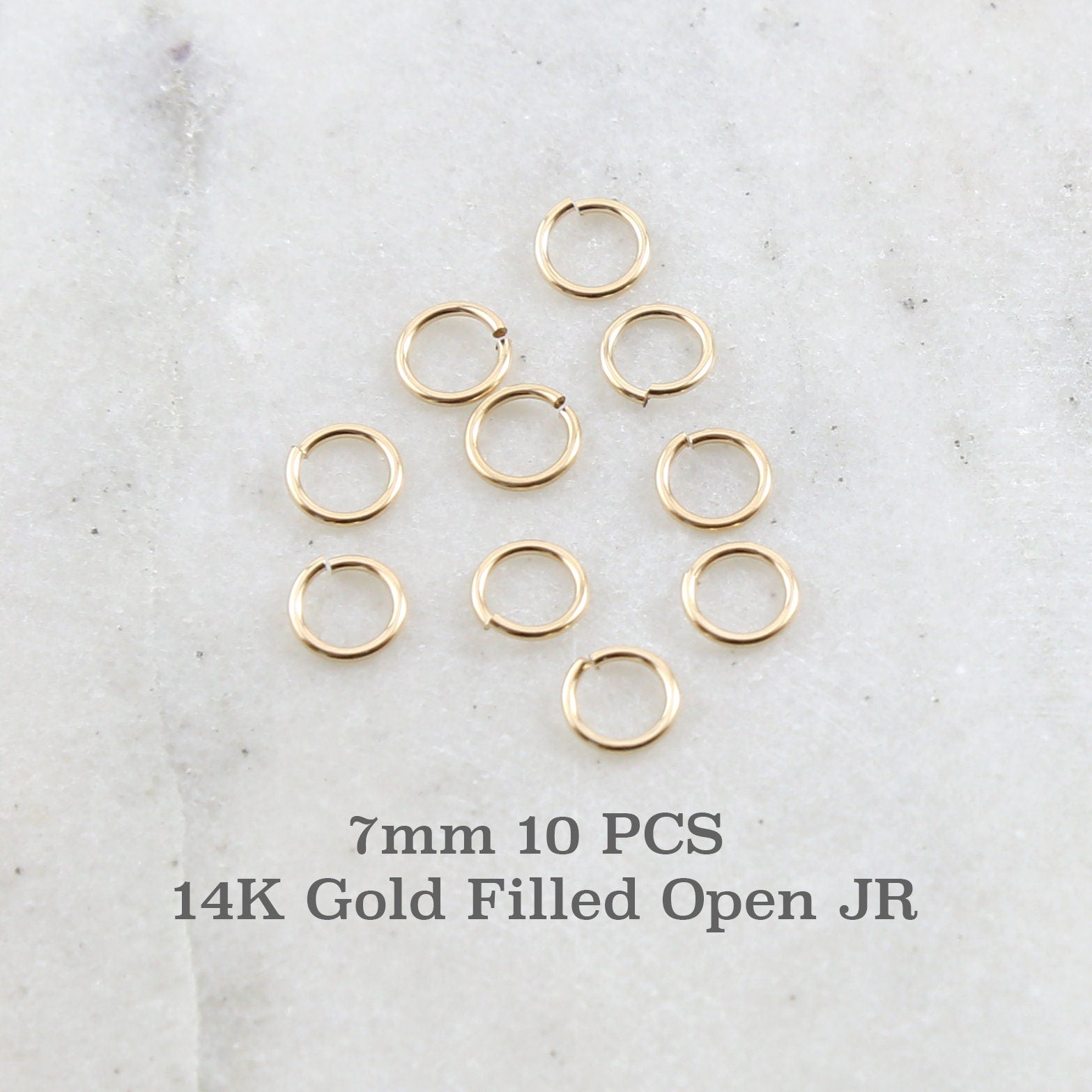 14K Gold Filled 7mm 19 Gauge Open Jump Rings Charm Links Gold Findings (10pc)