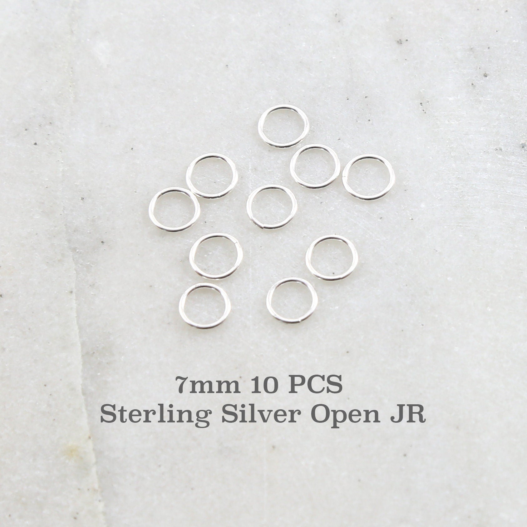 Sterling Silver 7mm 19 Gauge Open Jump Rings Charm Links Findings (10pc)