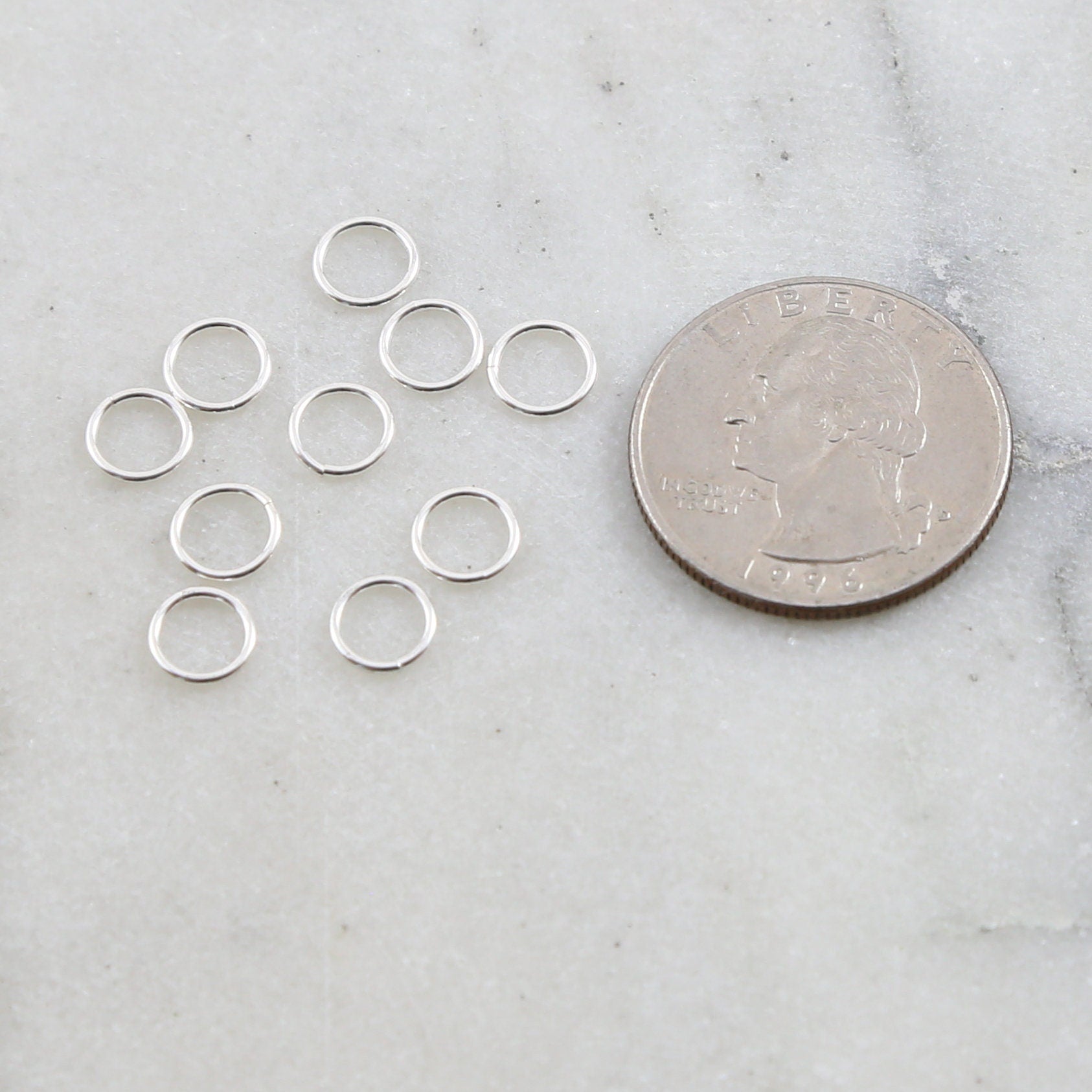 Sterling Silver 7mm 19 Gauge Open Jump Rings Charm Links Findings (10pc)