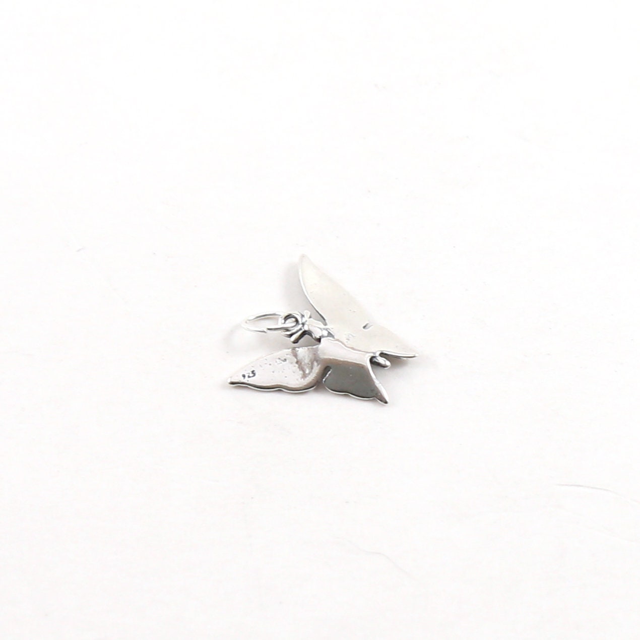 10mmx13mm Sterling Silver Beautiful Detailed Fluttering Butterfly Charm Nature