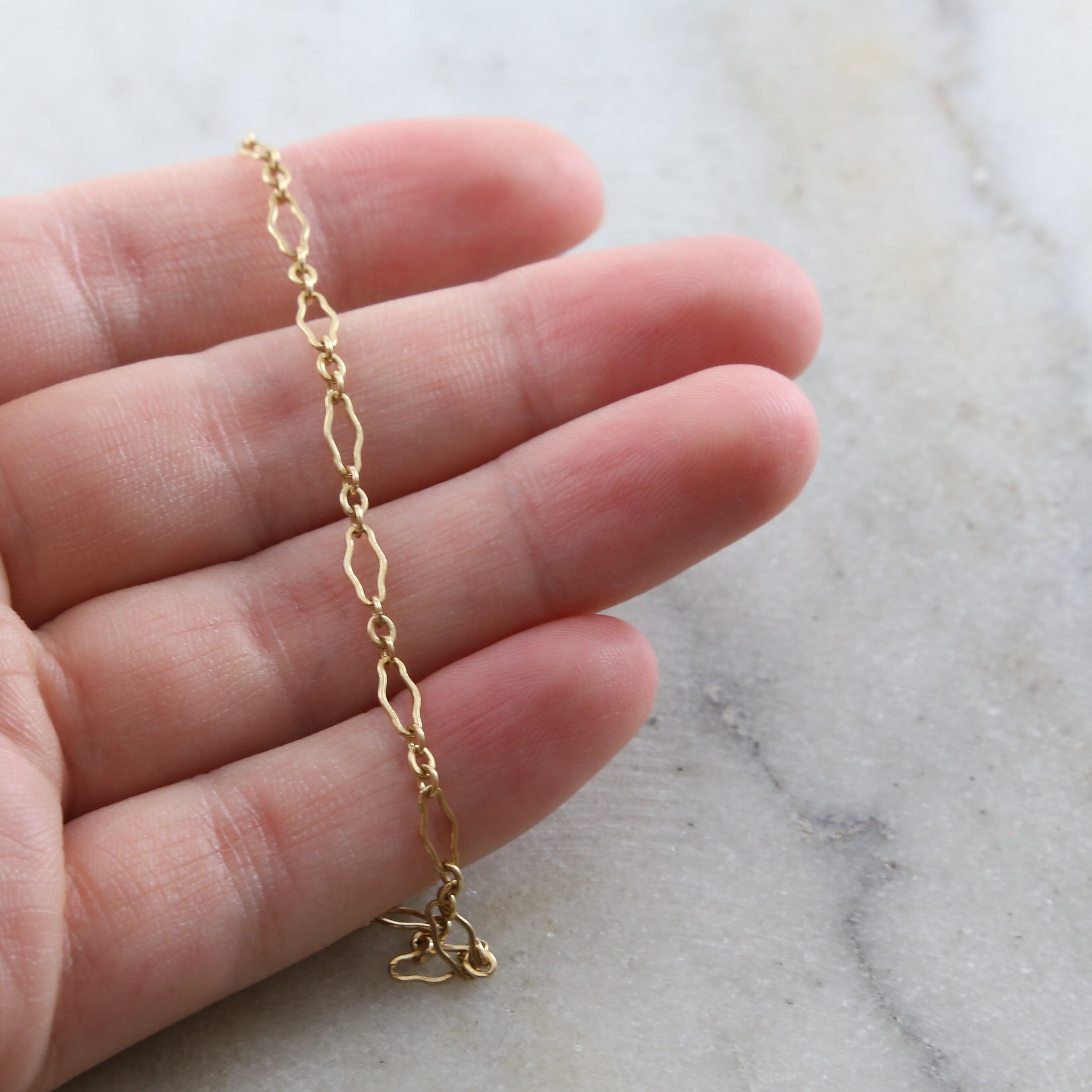 14K Gold Filled 6.7mm x 3mm Delicate Flat Kringle Fancy – Sold by the Foot