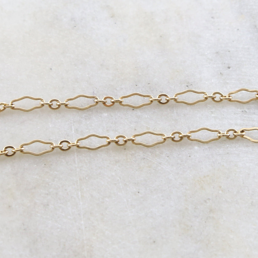 14K Gold Filled 6.7mm x 3mm Delicate Flat Kringle Fancy – Sold by the Foot