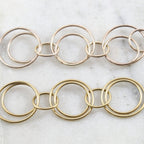 Brass Double Circle Chain in Shiny Gold and Shiny Silver – Sold by the Foot