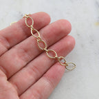 9mmx6mm Brass Oval Textured Crimped Chain in Shiny Silver – Sold by the Foot
