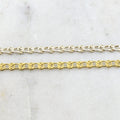 7mmx3.5mm Brass Flat Rope Chain in Shiny Gold Shiny Silver – Sold by the Foot