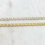 7mmx3.5mm Brass Flat Rope Chain in Shiny Gold Shiny Silver – Sold by the Foot