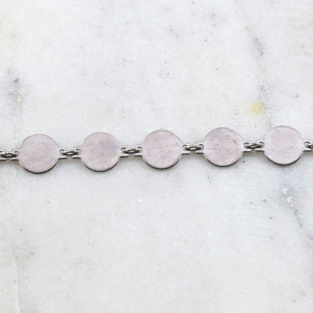 Brass Flat 10mm Link Chain in Antique Silver Lead – Sold by the Foot