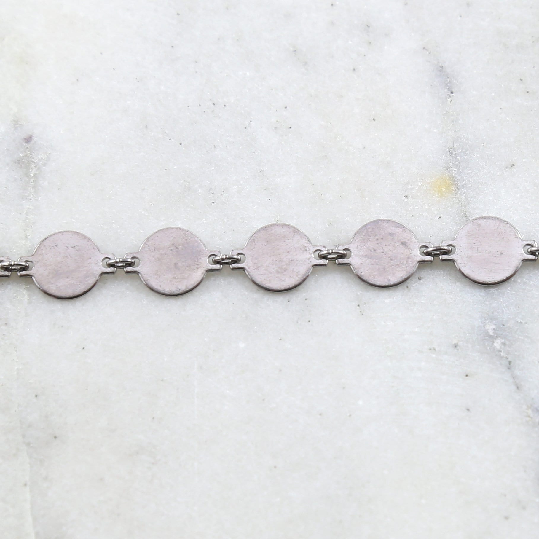 Brass Flat 10mm Link Chain in Antique Silver Lead – Sold by the Foot