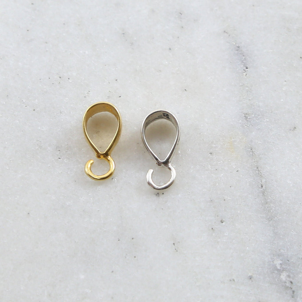 Sterling Silver or Vermeil Smooth Simple Minimalist Open Pendant Bail