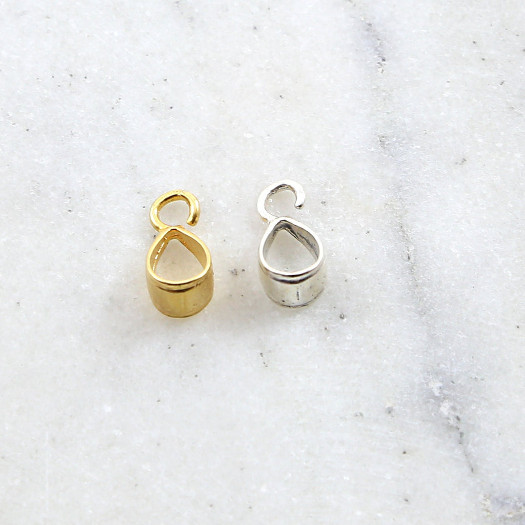Sterling Silver or Vermeil Smooth Simple Minimalist Open Pendant Bail