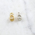 Sterling Silver or Vermeil Smooth Simple Minimalist Open Pendant Bail