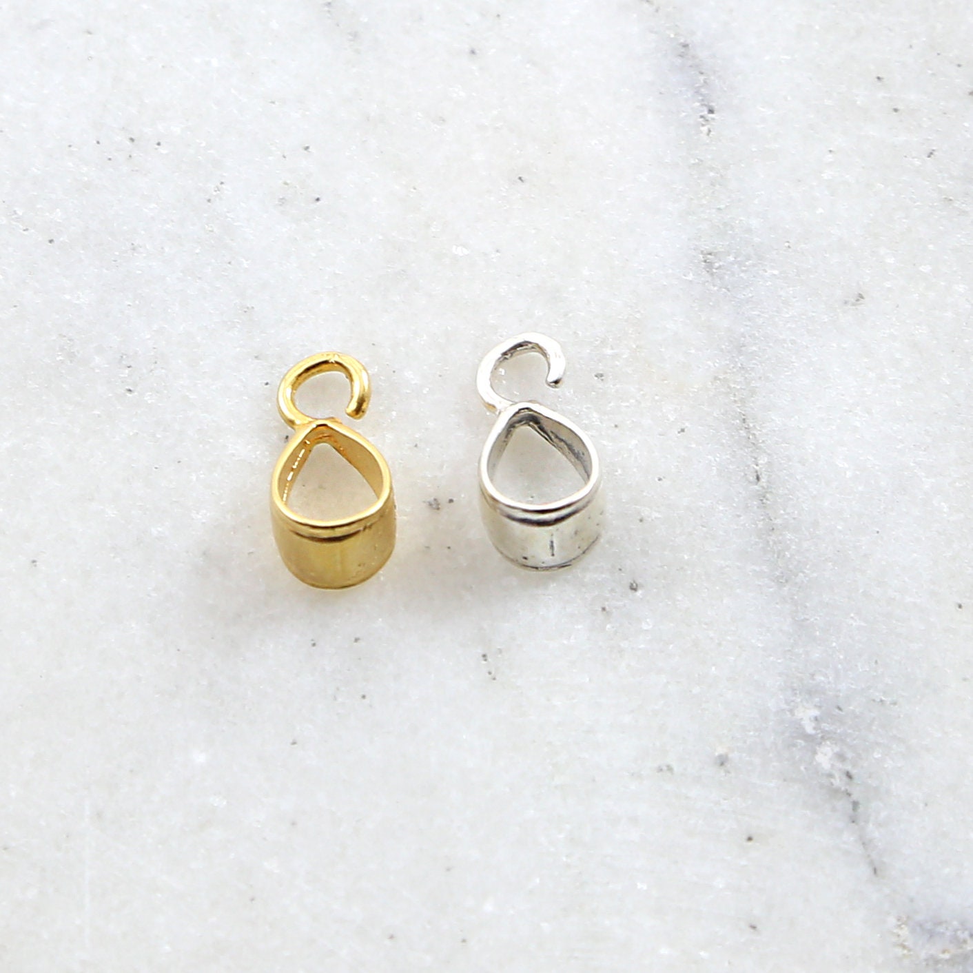 Sterling Silver or Vermeil Smooth Simple Minimalist Open Pendant Bail