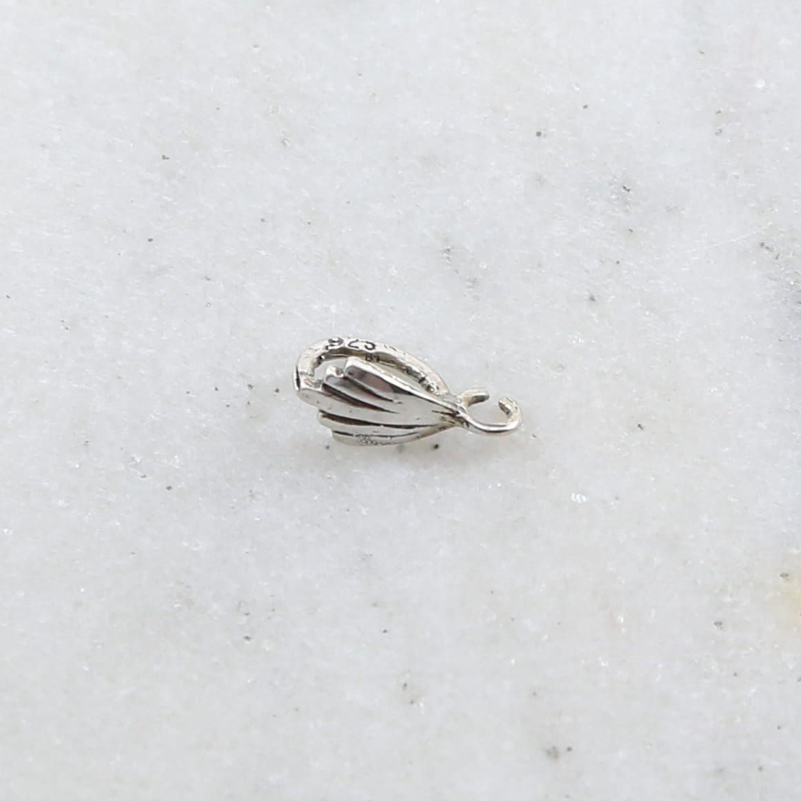 Sterling Silver or Vermeil Lightweight or Fan Shell Bail Necklace Pendant