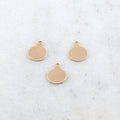 14K Gold Filled 7mm Stamping Round Circle Disc Charm with Loop (3pc)