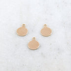 14K Gold Filled 7mm Stamping Round Circle Disc Charm with Loop (3pc)