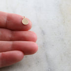 Sterling Silver or 14K Gold Filled 6mm Stamping Round Circle Disc Charm (3pc)