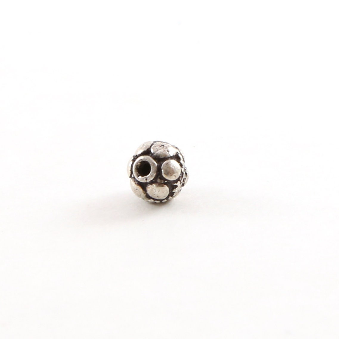 Sterling Silver Bali Style Accent Round Spacer Bead