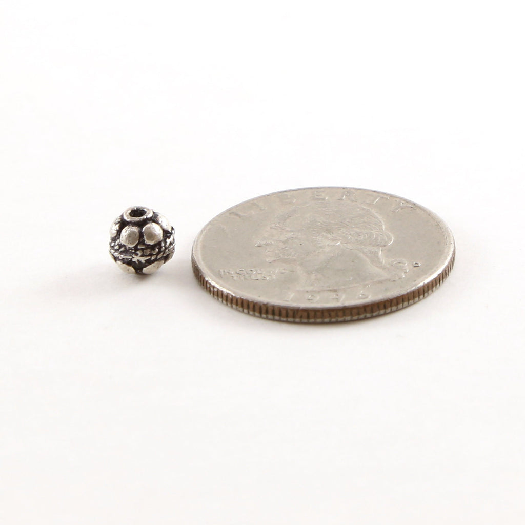 Sterling Silver Bali Style Accent Round Spacer Bead