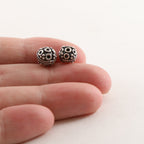 Sterling Silver Textured Artisan Bali Style Accent Round Spacer Bead