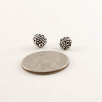 Sterling Silver Textured Artisan Bali Style Accent Round Spacer Bead