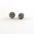 Sterling Silver Textured Artisan Bali Style Accent Round Spacer Bead