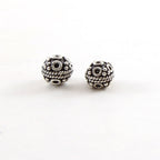 Sterling Silver Textured Artisan Bali Style Accent Round Spacer Bead